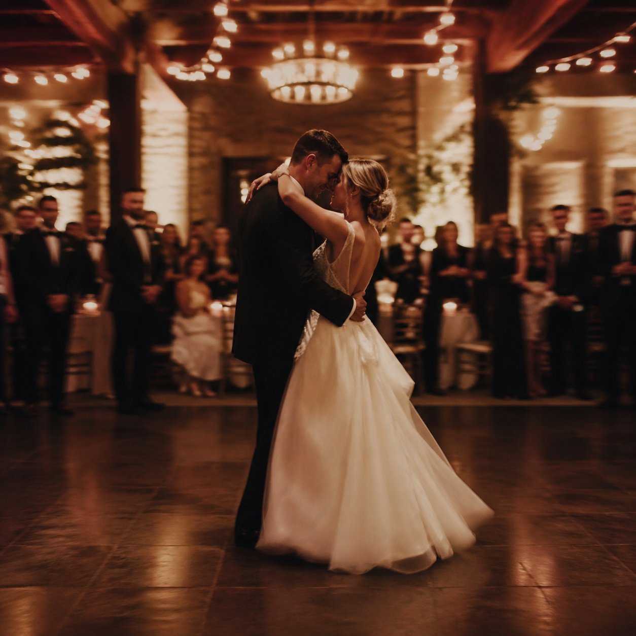 Ashley & James Monroe from Savannah, GA sharing their custom Cinematic Wedding Pop song